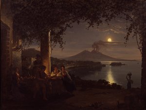Vue au clair de lune de la baie de Naples - Franz Ludwig Catel