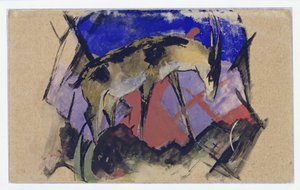 Antilope (auch: Steinbock) (Postkarte an Else Lasker-Schüler) - Franz Marc