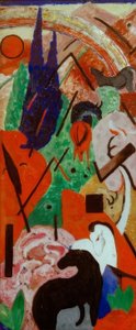 Paysage avec animaux et arc-en-ciel - Franz Marc