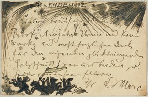 Vœux du Nouvel An, carte postale à Gabriele Münter à Munich