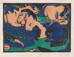 Chevaux au repos - Franz Marc