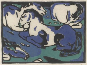 Ruhende Pferde (Chevaux au repos), 1911-1912, imprimé en 1916 - Franz Marc