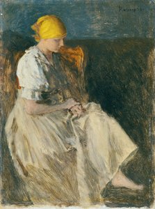 Jeune fille assise - Franz Rumpler