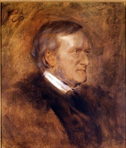 Portrait de Richard Wagner, compositeur allemand. Peinture de Franz von Lenbach. Musée Wagner à Bayreuth