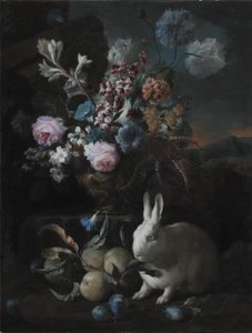 Pièce florale avec lapin - Franz Werner Tamm