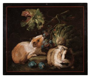 Panneau micromosaïque romain représentant deux cochons d