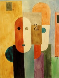 Groupe avec têtes angulaires et rondes