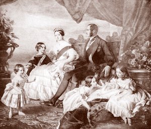 La reine Victoria avec le prince Albert et leurs enfants, extrait de 