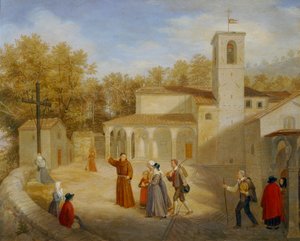 Dans la cour du monastère