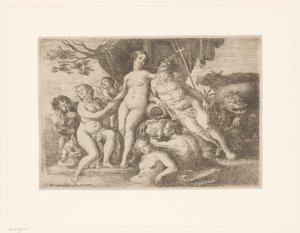 Neptune et Amphitrite parmi des nymphes et des tritons se baignant - Franz Xaver Wagenschon