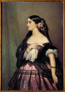 Adelina Patti. Portrait de la chanteuse Adelina Patti (1843-1919), soprano espagnole interprétant le rôle de Rosine dans "Le Barbier de Séville" de Gioacchino Rossini