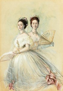 Portrait de la tsarine Maria Feodorovna et de sa sœur Alexandra, princesse de Galles, 1868