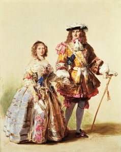 La reine Victoria et le prince Albert portant des vêtements de la Restauration pour leur bal en 1851, peinture par Franz Xaver Winterhalter - Franz Xaver Winterhalter