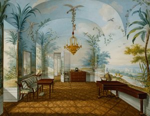 Salon peint dans le palais de Schönbrunn appelé le salon de dessin de Marian, Schönbrunn