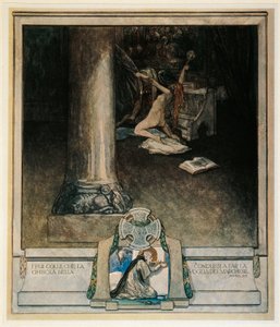 Autriche, Vienne, Illustration de la Divine Comédie de Dante Alighieri (Enfer, Chant XVIII) par Franz von Bayros - Franz von (1866 1924) Bayros