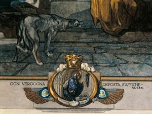 Autriche, Vienne, Illustration de la Divine Comédie de Dante Alighieri (Purgatoire, Chant XI) par Franz von Bayros, détail