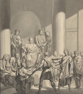 Assemblée de figures romaines, de Regulus, une pièce de Collin, 19e siècle - Franz von Hauslab
