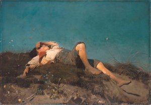Allemand : Hirtenknabe Un berger - Franz von Lenbach