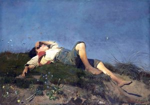 Allemand : Hirtenknabe Berger garçon - Franz von Lenbach
