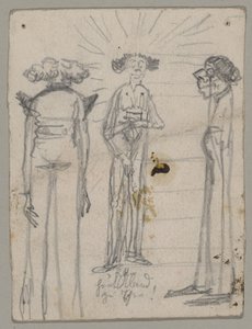 Caricature de trois vieilles personnes maigres - Franz von Lenbach