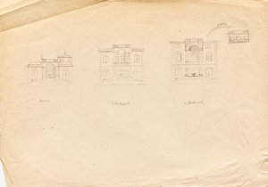 Croquis pour la villa atelier de Matsch - Façade du jardin