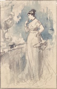 Lady in langem Kleid (La femme au vêtement long) - Franz von Persoglia