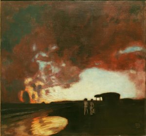 Coucher de soleil sur la mer - Franz von Stuck