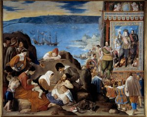 Allégorie de la prise de Salvador de Bahia (Brésil) par une armée portugaise, espagnole et indienne commandée par Fadrique Alvarez de Toledo y Mendoza (1580-1634) le 1er mai 1625