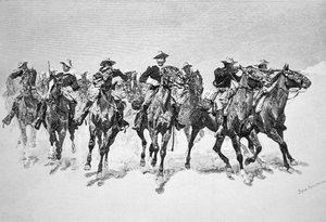 Les soldats de couleur du capitaine Dodge à la rescousse (gravure)