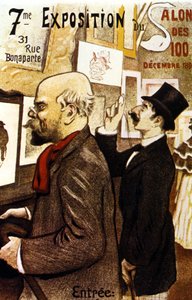 Affiche de la 7e Exposition du Salon des 100. Décembre 1894. Paul Verlaine - Frederic Auguste Cazals
