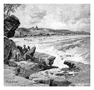 Plage océanique, Sydney, Nouvelle-Galles du Sud, Australie, 1886