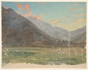 Vallée profonde, avec nuages éclairés par le coucher du soleil - Frederic Edwin Church
