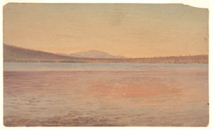 Vue lointaine des monts Katahdin et Traveller depuis le lac Millinocket