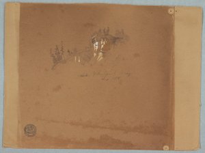 Dessin
Dessin, Niagara près du tourbillon montrant des arbres et un rocher, septembre 1858 - Frederic Edwin Church