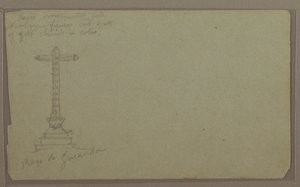 Dessin, une croix sur la place principale, Guaranda, 1857 - Frederic Edwin Church