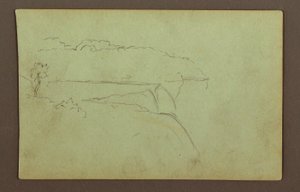 Dessin, Chutes américaines sous un ciel nuageux, rivière Niagara, peut-être 1856 - Frederic Edwin Church