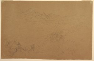 Dessin, paysage des Andes, juillet 1853 - Frederic Edwin Church