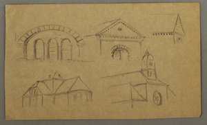 Dessin, études architecturales, Autriche ( ), 1868 - Frederic Edwin Church