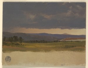 Dessin, Colline bleue sous des nuages bas, 1869-70 - Frederic Edwin Church