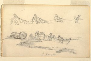 Dessin, bateau avec femme et enfants, juillet-août 1858 - Frederic Edwin Church