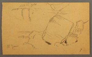 Dessin, Rochers, février peut-être 1868 - Frederic Edwin Church