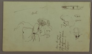 Dessin, rochers, maison, avril 1868 - Frederic Edwin Church