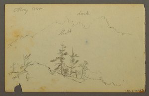 Dessin, Grand paysage vallonné avec des nuages, 1844 - Frederic Edwin Church