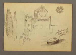 Dessin, Château au bord de l
