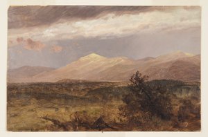 Dessin, Catskills au coucher du soleil, 1882