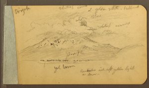 Dessin, montagnes couvertes de nuages, 1889 - Frederic Edwin Church