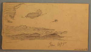 Dessin, Nuage sur les collines, peut-être 1875 - Frederic Edwin Church