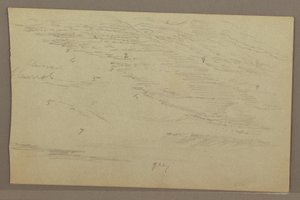 Dessin, étude de nuages, années 1860