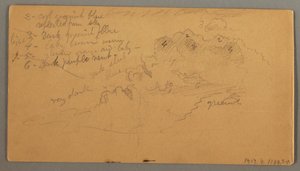 Dessin, étude de nuages, peut-être 1874