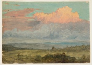 Dessin, nuages, vallée de l